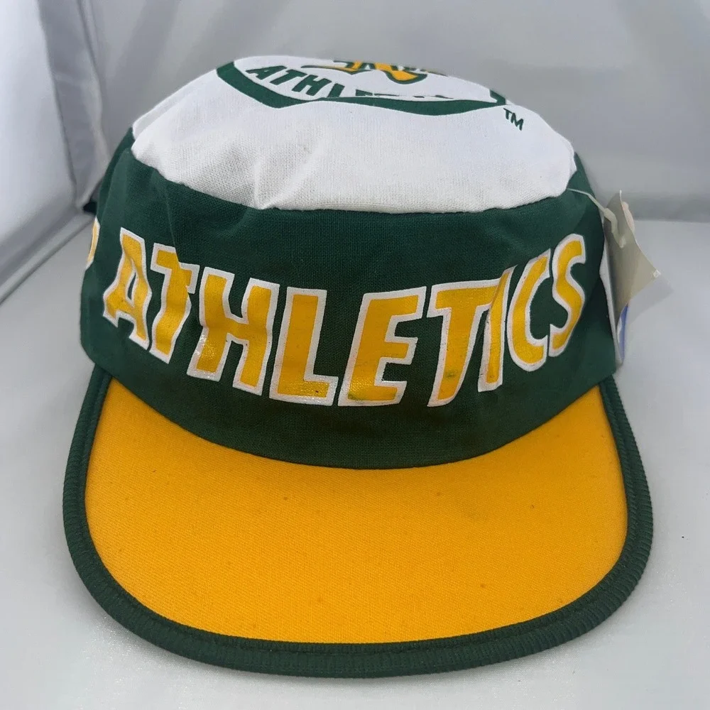 Vintage Oakland Athletics Painter Hat Twins Enterprise MLB Green Gold NWT‎ OSFA